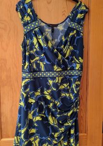BCBG Max Azria patterned ruched dress